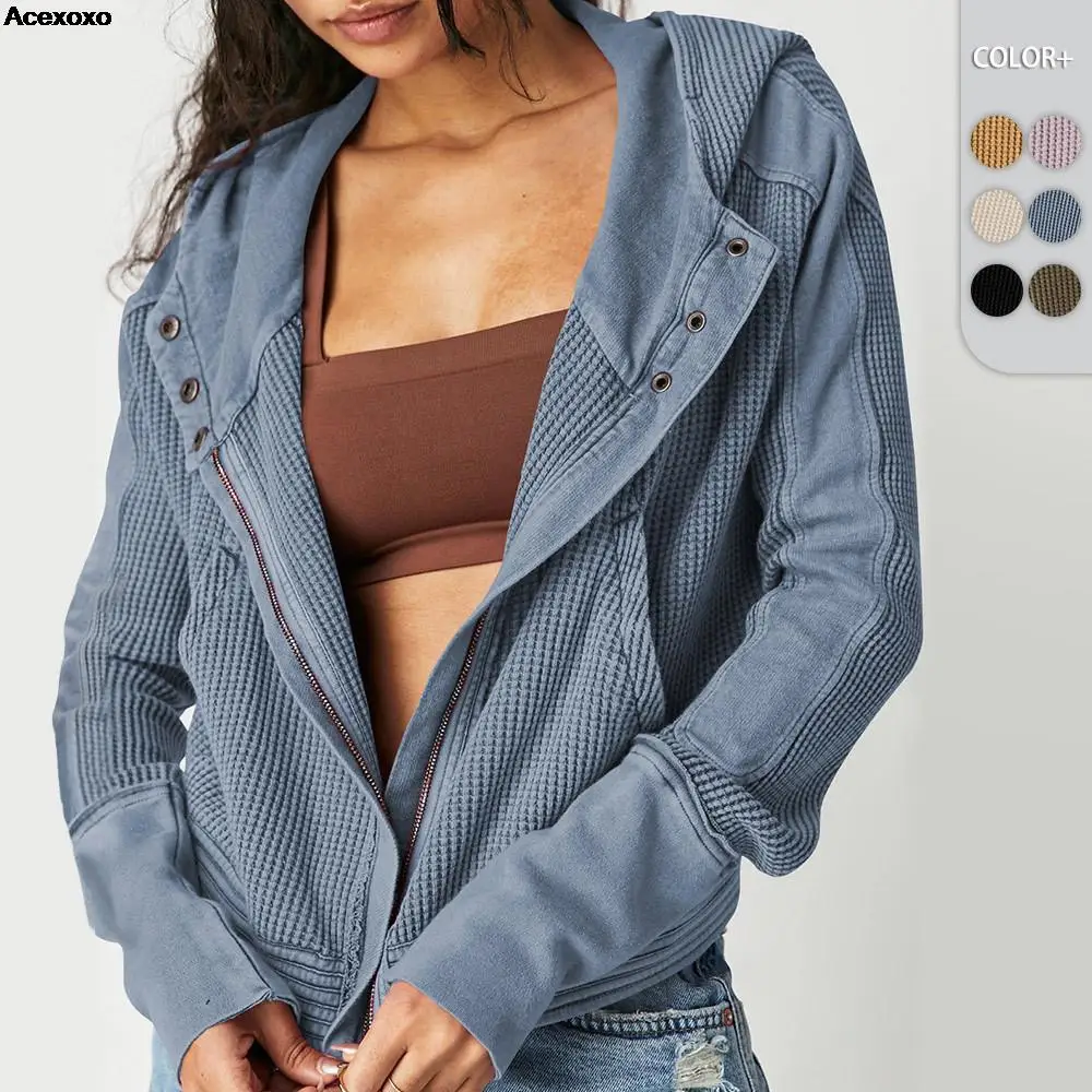 Patchwork sweater long sleeve cardigan casual zipper top trendy hoodie autumn and winter
Patchwork sweater long sleeve cardigan casual zipper top trendy hoodie autumn and winter