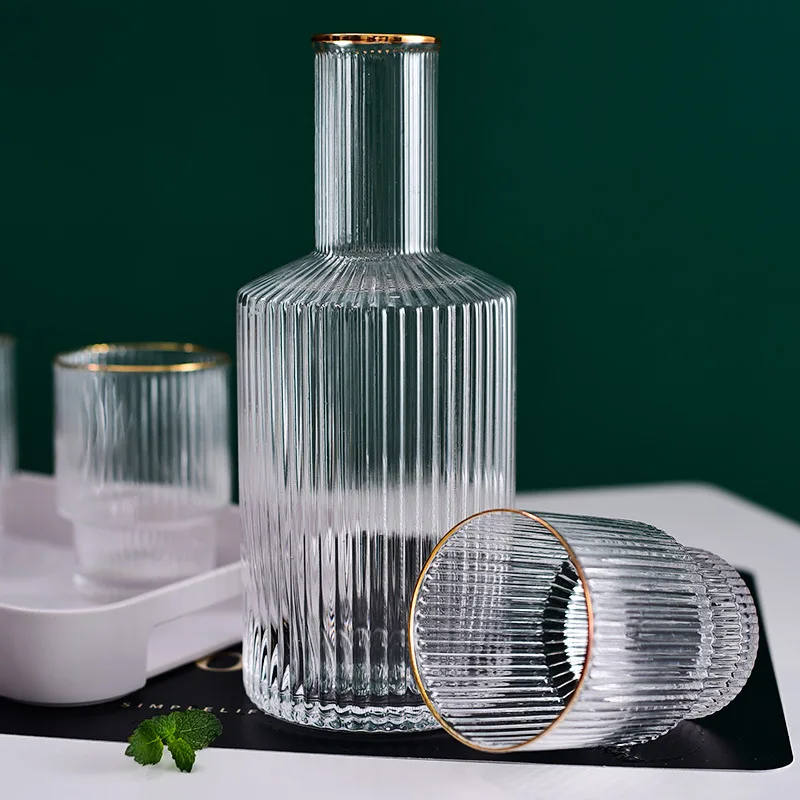 850ml Vertical Stripe Glass Water Pitcher Water Bottle Nordic Transparent Phnom Penh Glass Kettle Fruit Juice Milk Drinking Home
850ml Vertical Stripe Glass Water Pitcher Water Bottle Nordic Transparent Phnom Penh Glass Kettle Fruit Juice Milk Drinking Home