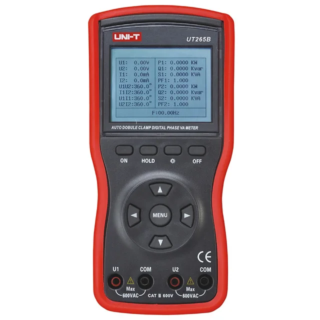 UNI-T UT265B Auto Double Clamp Digital Phase Meter VA Volt Ammeter Power Factor Tester Power Meter w/RS-232 & LCD Backlight
UNI-T UT265B Auto Double Clamp Digital Phase Meter VA Volt Ammeter Power Factor Tester Power Meter w/RS-232 & LCD Backlight