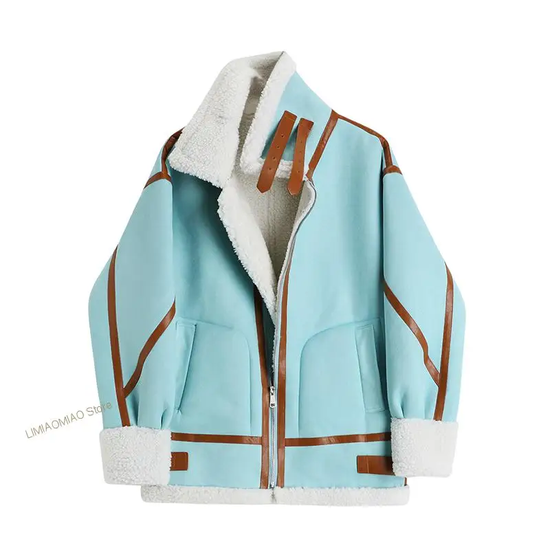 2022 Women Fur Jacket Loose Warm Thickened Lamb Wool Winter Fashion Vintage Locomotive Lapel Female Chic Motorcycle Jacket Coat
2022 Women Fur Jacket Loose Warm Thickened Lamb Wool Winter Fashion Vintage Locomotive Lapel Female Chic Motorcycle Jacket Coat