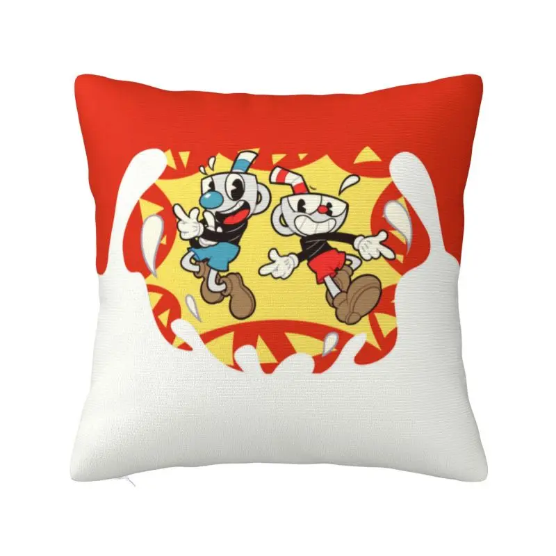 Пользовательский Cuphead Mugman Show Роскошный чехол для подушки игровые дивана