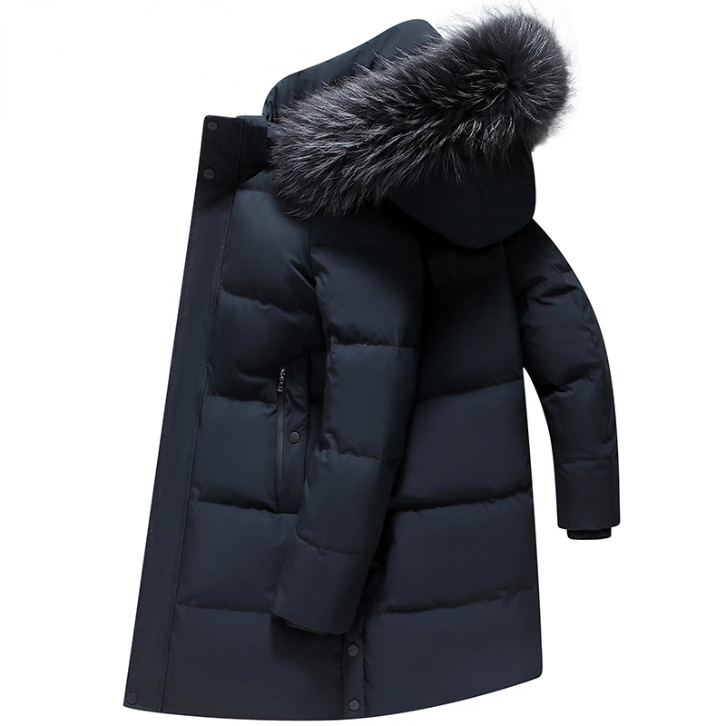 2022 Men's Down Jacket Mid-Length Winter Thick 90% White Duck Down Jacket Natural Animal Fur Collar Multi-Pockets Overcoat Men
2022 Men's Down Jacket Mid-Length Winter Thick 90% White Duck Down Jacket Natural Animal Fur Collar Multi-Pockets Overcoat Men