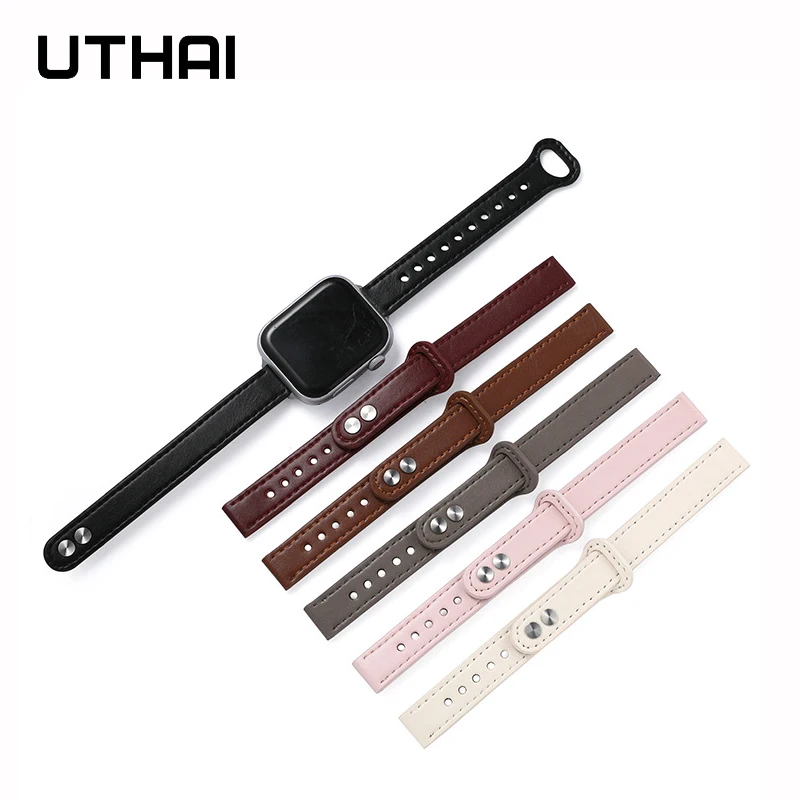 UTHAI Apple watch strap leather strap 44mm 45mm 42mm strap bracelet iWatch 40mm 38mm 41mm correa apple watch series 6 5 4 SE 7
UTHAI Apple watch strap leather strap 44mm 45mm 42mm strap bracelet iWatch 40mm 38mm 41mm correa apple watch series 6 5 4 SE 7