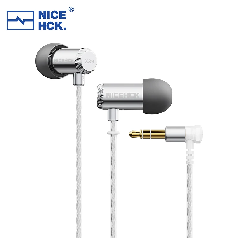 

Проводные наушники NiceHCK X39 с HD микрофоном, Hi-Fi наушники-вкладыши 6 мм, динамическая гарнитура с титановым покрытием, вокал, бас, музыка, Внутриканальные наушники IEM X49