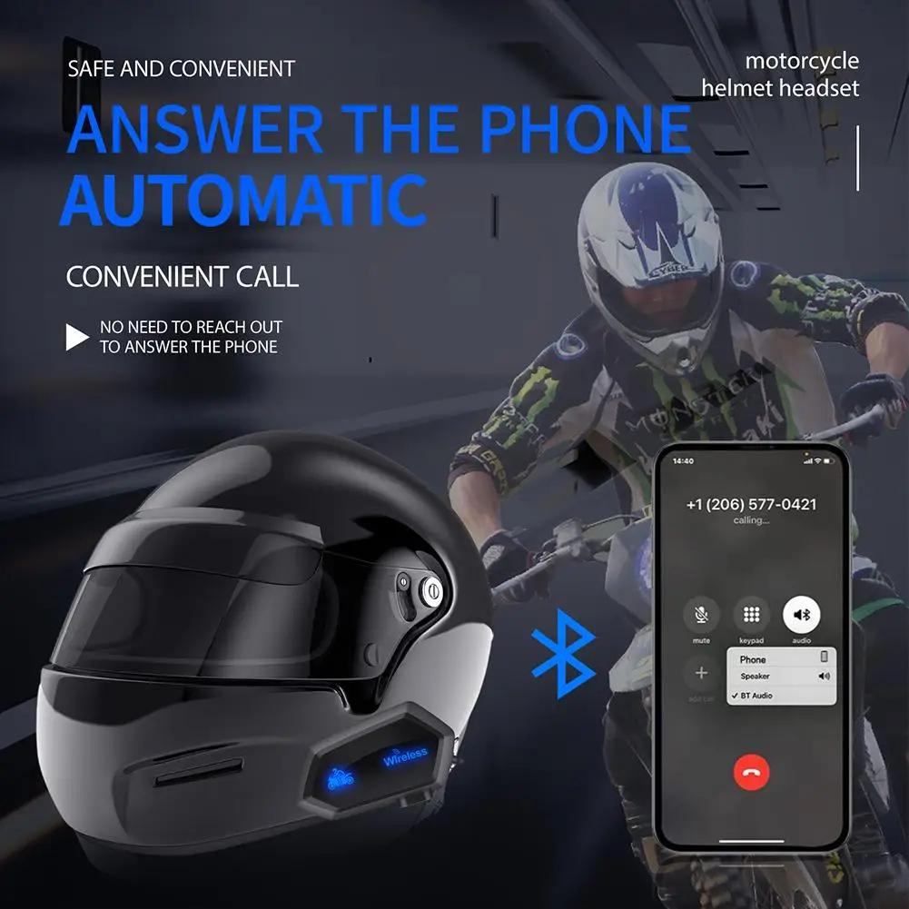 Водонепроницаемый мотоциклетный музыкальный шлем, Беспроводная Bluetooth-совместимая гарнитура 5,0, навигация, прослушивание песен, звонки, нау...
Водонепроницаемый мотоциклетный музыкальный шлем, Беспроводная Bluetooth-совместимая гарнитура 5,0, навигация, прослушивание песен, звонки, нау...