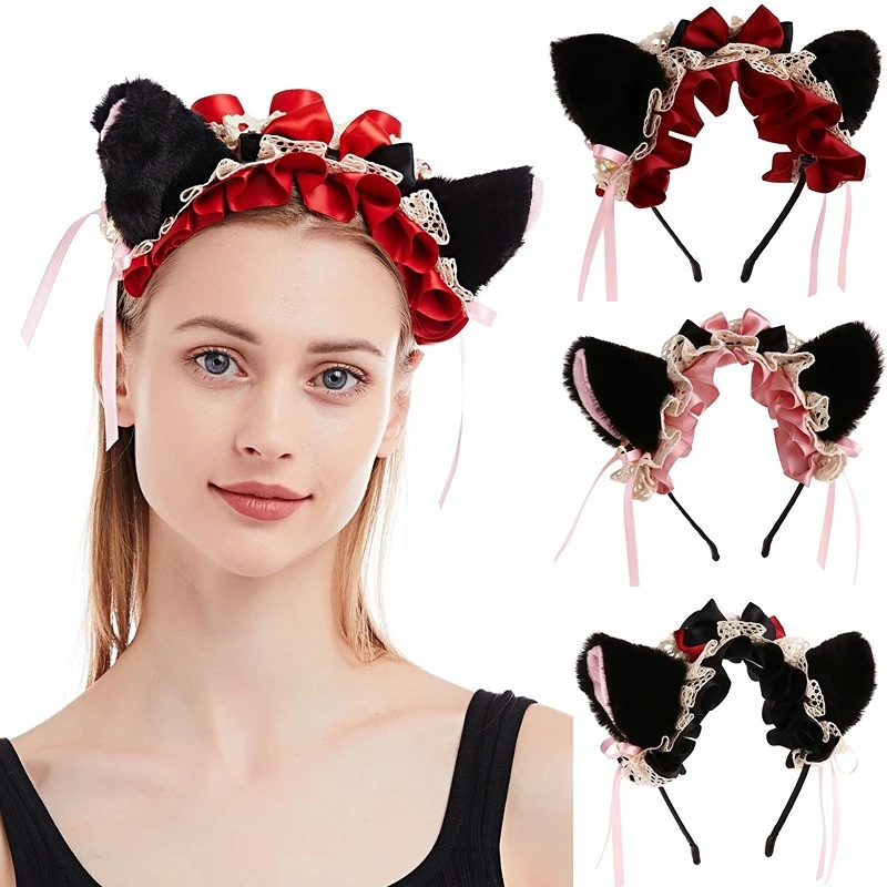 Cute Anime Plush Cat Ears with Bells Lace Ribbon Maid Animal Lolita Cosplay Costume Christmas
Cute Anime Plush Cat Ears with Bells Lace Ribbon Maid Animal Lolita Cosplay Costume Christmas