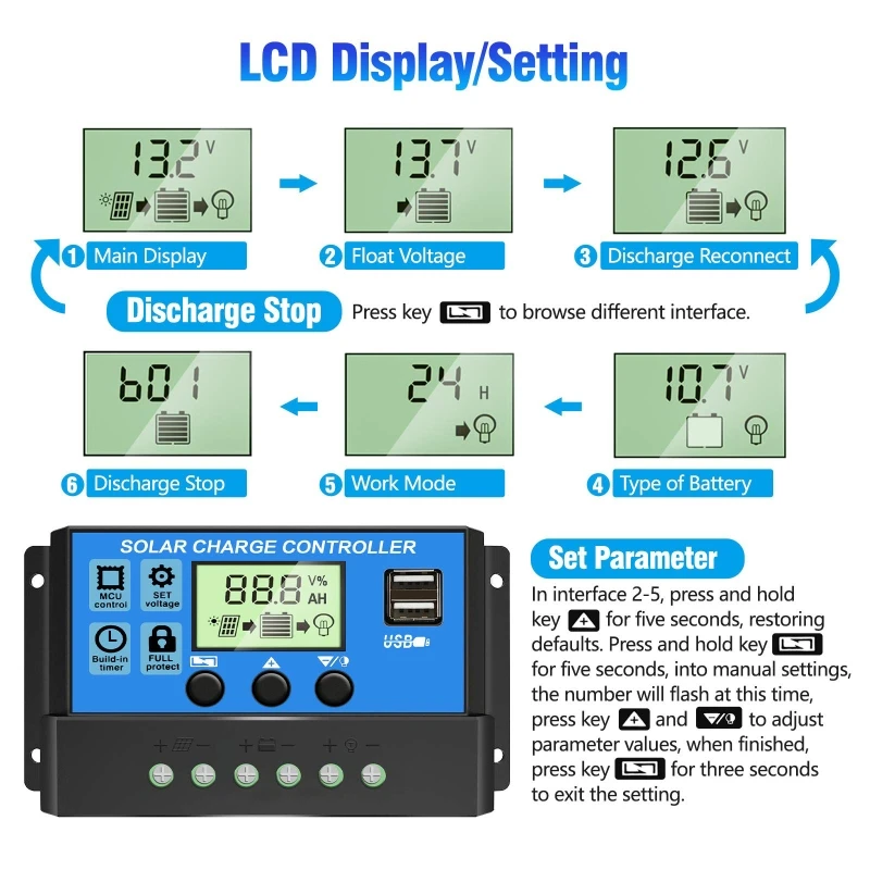 Solar Charge Controller 10A/20A/30A Street Light Controller Solar Panel Battery Intelligent Regulator Stable Performance
Solar Charge Controller 10A/20A/30A Street Light Controller Solar Panel Battery Intelligent Regulator Stable Performance