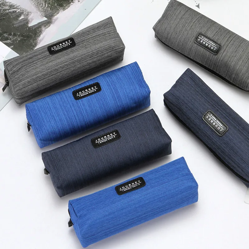 Canvas Blue Pencil Case Solid Color Stripes Simple Pencil Bags Kids Gift New Stationery School Supplies For Student 
Canvas Blue Pencil Case Solid Color Stripes Simple Pencil Bags Kids Gift New Stationery School Supplies For Student