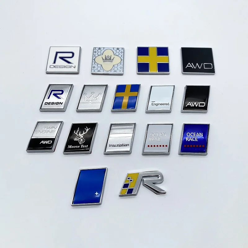 

3D Metal R Design AWD Moose Test Logo Emblem Badge Decals Car Sticker for Volvo Ocean V40 V60 V90 XC60 XC90 XC40 S60 S90 S80 C30
