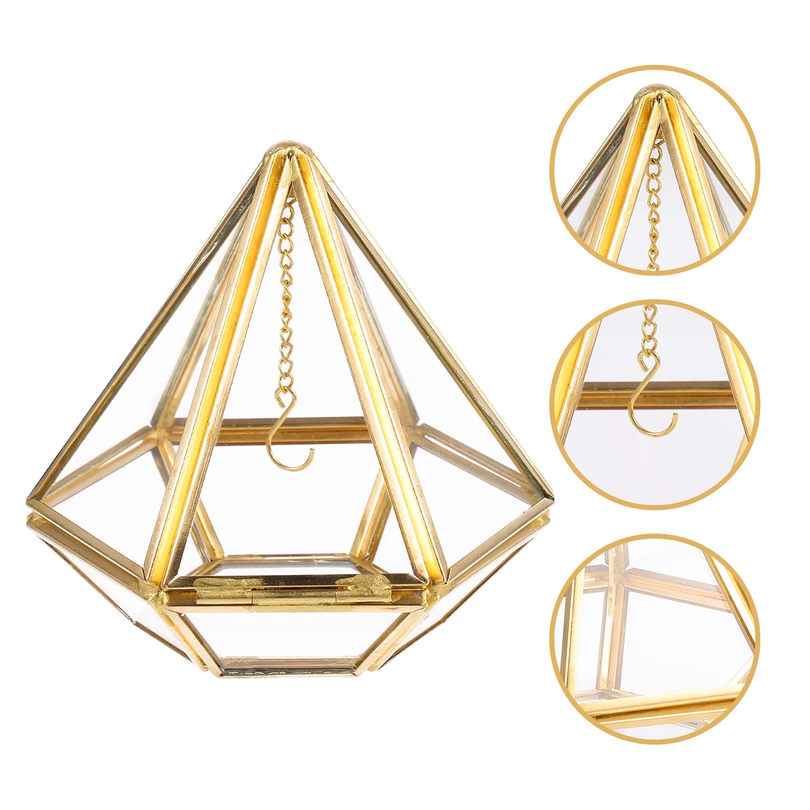 Glass Storage Box Jewelry Pyramid-Shaped Retro Transparent Gift Case Hexagon Design Bridal
Glass Storage Box Jewelry Pyramid-Shaped Retro Transparent Gift Case Hexagon Design Bridal