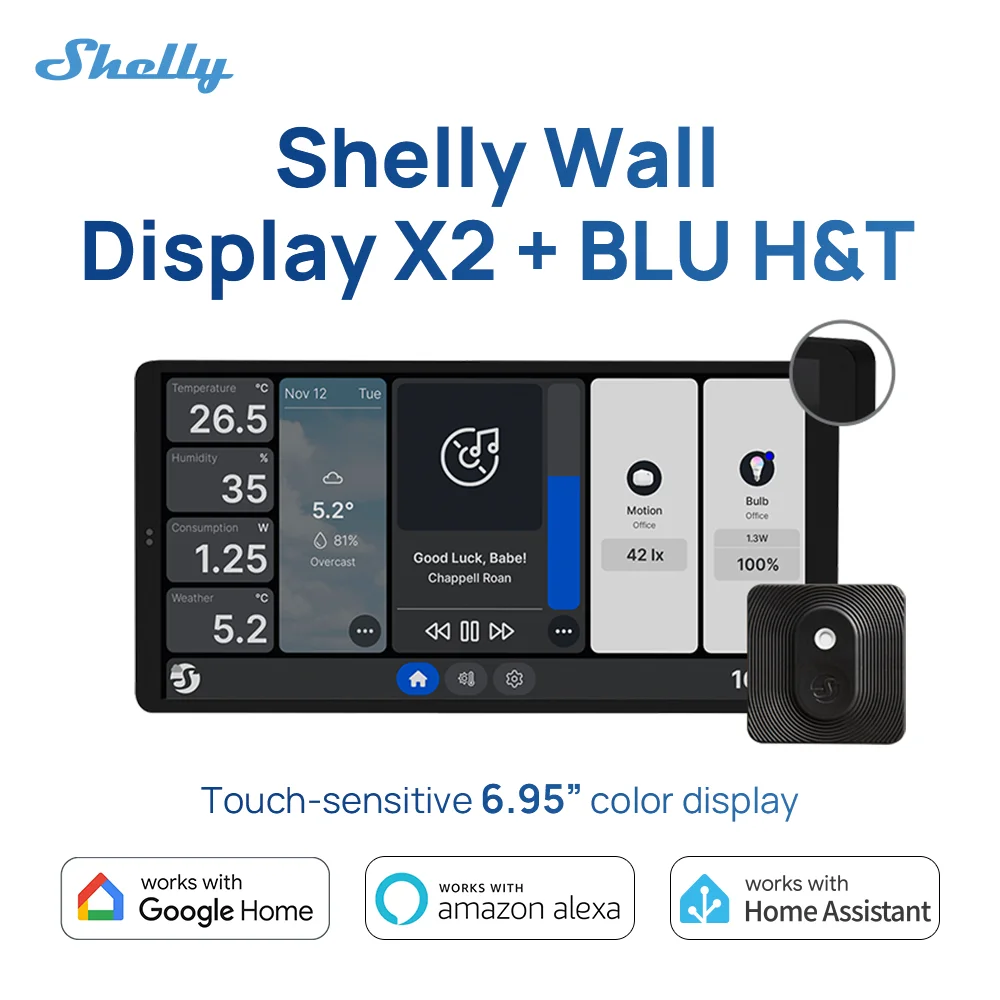Shelly Wall Display X2 + BLU H&T Mocha Умный домашний дисплей Wi-Fi и Bluetooth для легкого мониторинга цепей
Shelly Wall Display X2 + BLU H&T Mocha Умный домашний дисплей Wi-Fi и Bluetooth для легкого мониторинга цепей