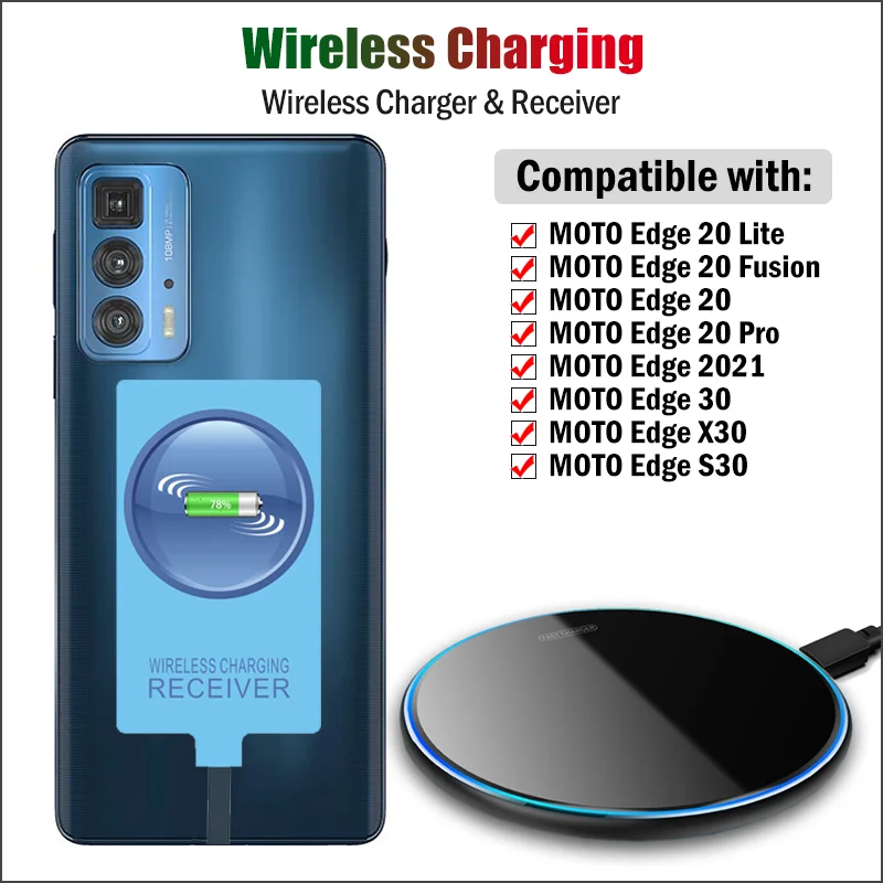 Qi Wireless Charger & Type-C Receiver for Motorola MOTO Edge X30 S30 30 20 Pro Lite Wireless Charging Adapter USB C Connector
Qi Wireless Charger & Type-C Receiver for Motorola MOTO Edge X30 S30 30 20 Pro Lite Wireless Charging Adapter USB C Connector
