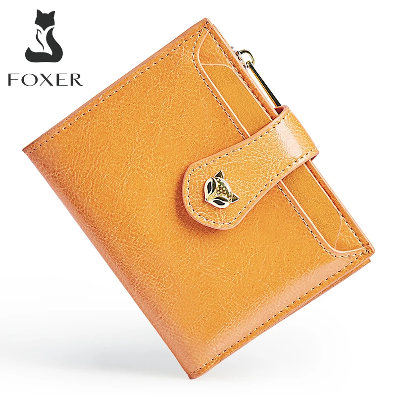 FOXER New Fashion Split Leather Short Wallet Large Capacity Three Fold Female Clutch Bag Women Coin Purse Top Quality Card Holde
FOXER New Fashion Split Leather Short Wallet Large Capacity Three Fold Female Clutch Bag Women Coin Purse Top Quality Card Holde