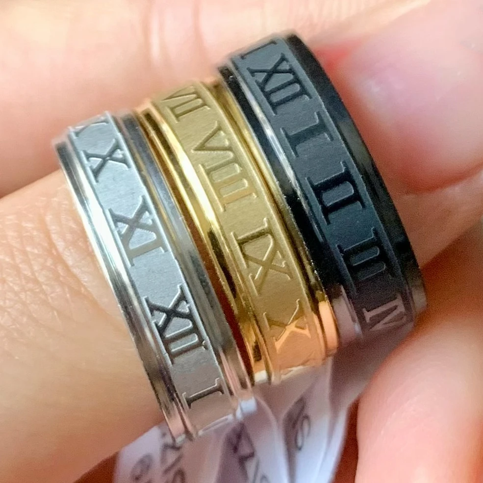 30 шт./лот римские цифры кольца из нержавеющей стали для мужчин и женщин шириной 6 мм модные аксессуары для пары юбилей любовных подарков 3izard
30 шт./лот римские цифры кольца из нержавеющей стали для мужчин и женщин шириной 6 мм модные аксессуары для пары юбилей любовных подарков 3izard