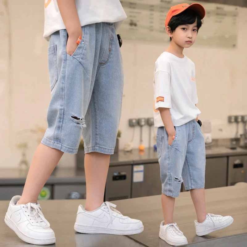 Summer Kids Boys Shorts Solid Color Children Ripped Denim Shorts Teen Short Pants Fashion Elastic Waist Trousers 4 6 8 10 12 14Y
Summer Kids Boys Shorts Solid Color Children Ripped Denim Shorts Teen Short Pants Fashion Elastic Waist Trousers 4 6 8 10 12 14Y