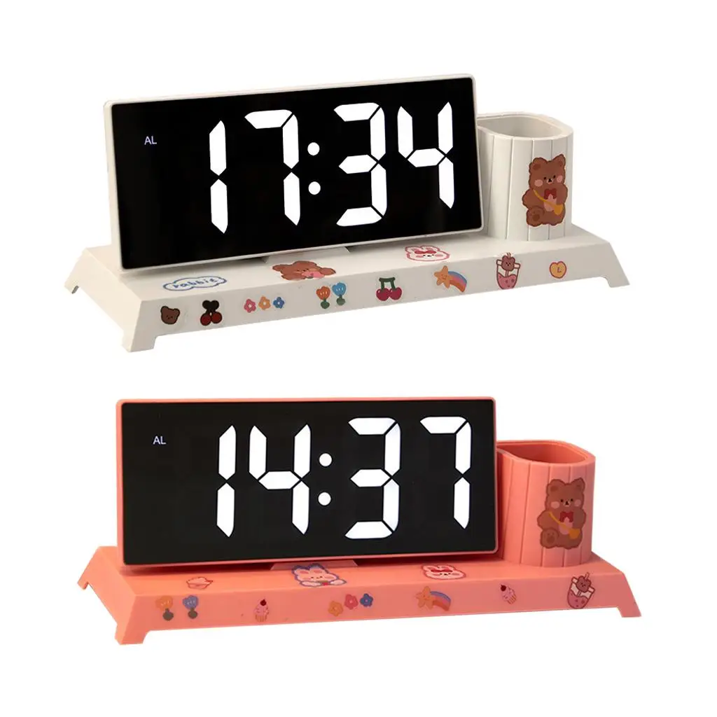 Digital Alarm Clock Pen Holder Large Display Thermometer Date with Cute Sticker for Bedroom Tabletop Home Boys
Digital Alarm Clock Pen Holder Large Display Thermometer Date with Cute Sticker for Bedroom Tabletop Home Boys