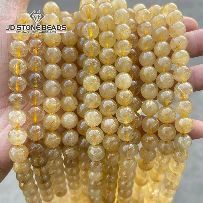 Natural Gold Rutilated Quartz Beads Smooth Round Loose Stone Beads For Jewelry Making Design Bracelet Necklace Accessories
Natural Gold Rutilated Quartz Beads Smooth Round Loose Stone Beads For Jewelry Making Design Bracelet Necklace Accessories