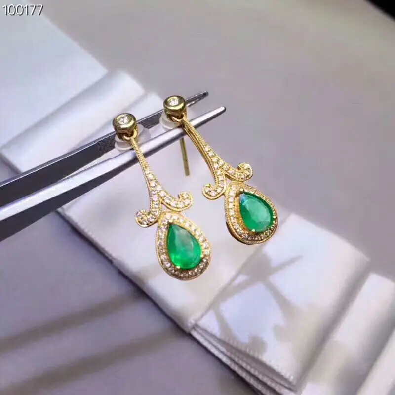 MeiBaPJ Natural Fine Green Emerald Gemstone Drop Earrings Real 925 Silver Fashion Earrings Fine Charm Wedding Jewelry for Women
MeiBaPJ Natural Fine Green Emerald Gemstone Drop Earrings Real 925 Silver Fashion Earrings Fine Charm Wedding Jewelry for Women