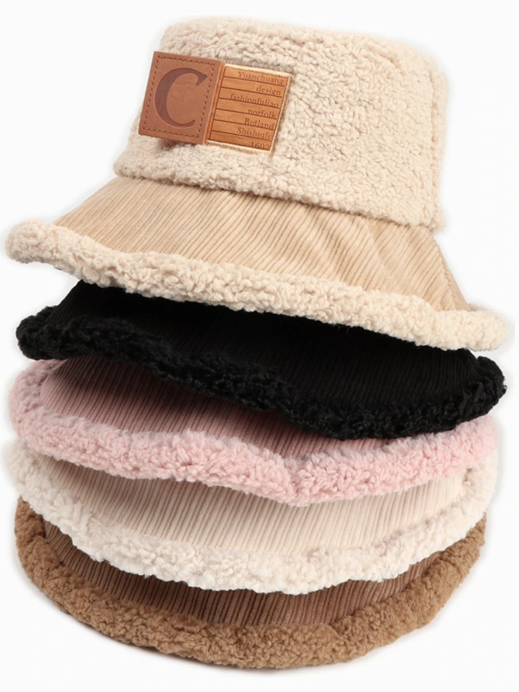 Warm Fisherman Hat Thick Plush Letter Patch Winter Women Basin Hat Youth Ladies Lamb Wool Fur Bucket Hat Luxury Flat-topped
Warm Fisherman Hat Thick Plush Letter Patch Winter Women Basin Hat Youth Ladies Lamb Wool Fur Bucket Hat Luxury Flat-topped