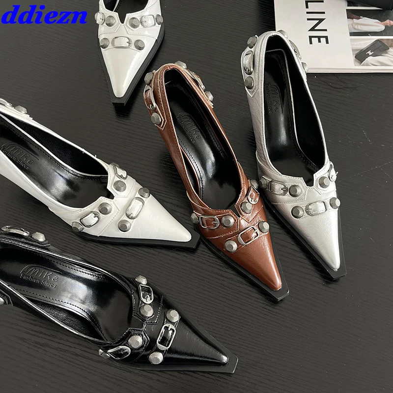 New In Fashion Rivet Women High Heels Shoes 2023 Designer Luxury Ladies Pumps Sandals Slip On Female Pointed Toe Casual Slides
New In Fashion Rivet Women High Heels Shoes 2023 Designer Luxury Ladies Pumps Sandals Slip On Female Pointed Toe Casual Slides