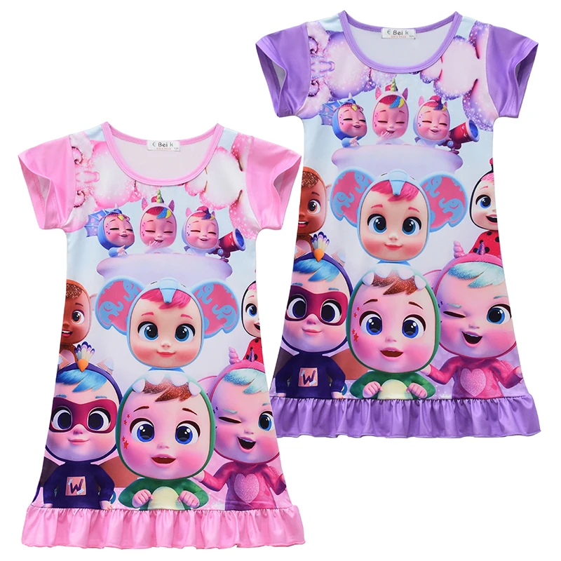 Cartoon Cry Baby Pink Purple Nightdress Summer Lovely Girl Dresses Short Sleeve Dress Clothes Fashion Gifts For Kids
Cartoon Cry Baby Pink Purple Nightdress Summer Lovely Girl Dresses Short Sleeve Dress Clothes Fashion Gifts For Kids