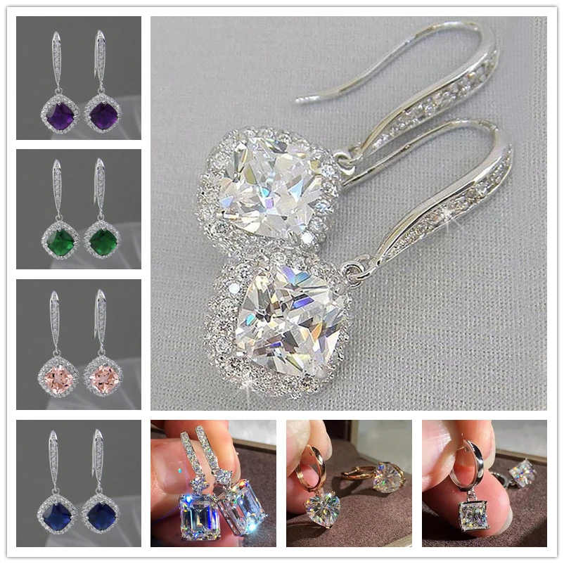 Lady Elegant Fashion Noble 925 Silver Needle Cubic Zircon Dangle Drop Earrings for Women Jewelry
Lady Elegant Fashion Noble 925 Silver Needle Cubic Zircon Dangle Drop Earrings for Women Jewelry