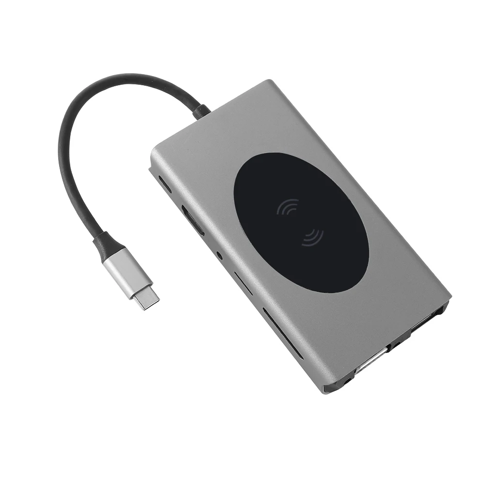 USB-концентратор 15/14/13 в 1 с разными портами и беспроводным зарядным устройством 4K HD
USB-концентратор 15/14/13 в 1 с разными портами и беспроводным зарядным устройством 4K HD