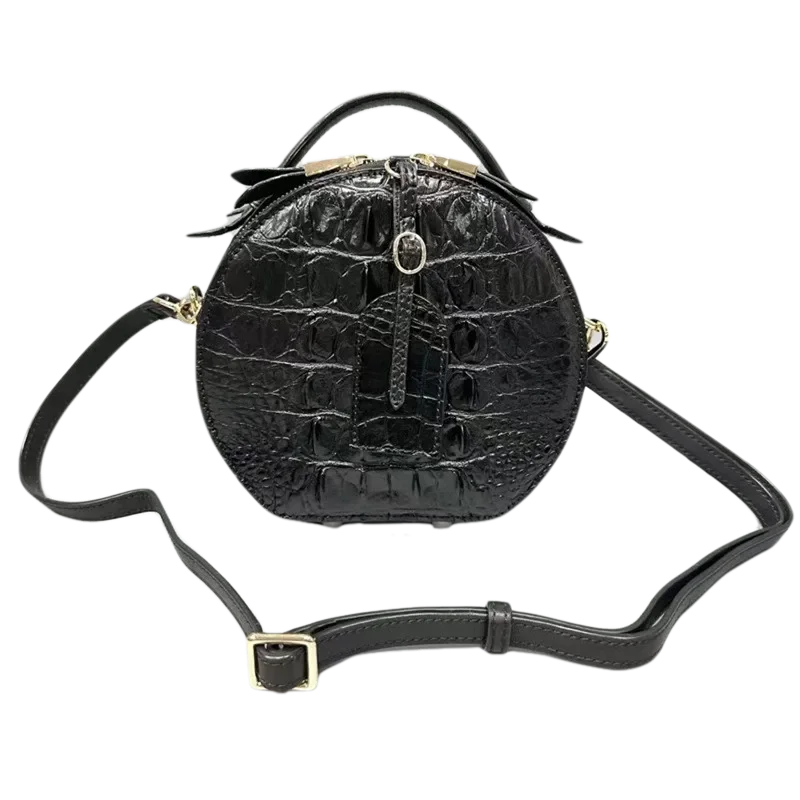 Authentic Real Crocodile Skin Women Small Black Round Handbag Lady Shoulder Bag Genuine Alligator Leather Female Crossbody Bag
Authentic Real Crocodile Skin Women Small Black Round Handbag Lady Shoulder Bag Genuine Alligator Leather Female Crossbody Bag