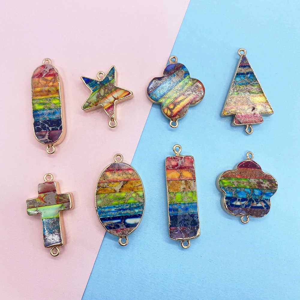 Natural Stone Pendant Charm Jewelry Fashion Making DIY Handmade Necklace Earring Accessories Star Cross Oval 2 Hole Connector
Natural Stone Pendant Charm Jewelry Fashion Making DIY Handmade Necklace Earring Accessories Star Cross Oval 2 Hole Connector
