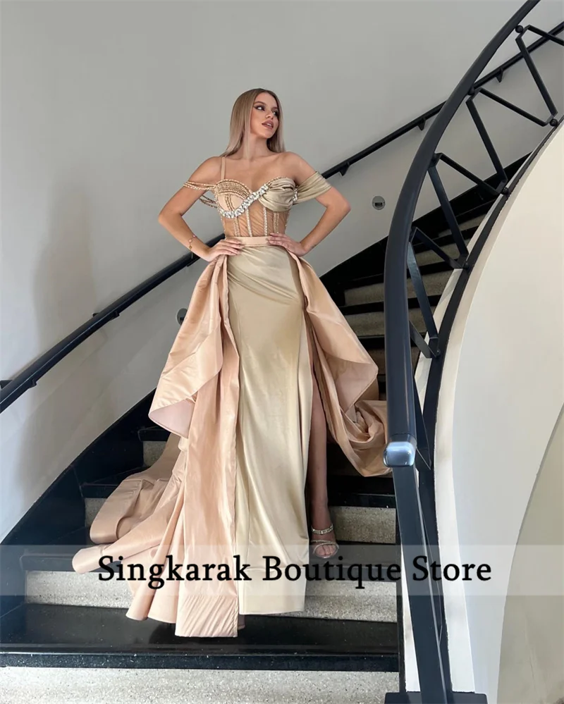 New Design Mermaid Evening Dresses With Detachable Train 2023 Side Split Beaded Crystal Wedding Party Gowns Vestidos
New Design Mermaid Evening Dresses With Detachable Train 2023 Side Split Beaded Crystal Wedding Party Gowns Vestidos