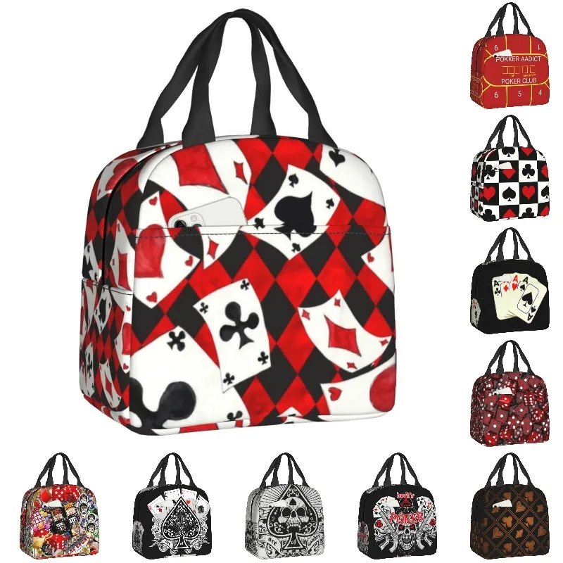 Cool Poker Playing Cards Pattern Insulated Lunch Bag for Women Portable Gambling Card Game Thermal Cooler Lunch Box lunchbag
Cool Poker Playing Cards Pattern Insulated Lunch Bag for Women Portable Gambling Card Game Thermal Cooler Lunch Box lunchbag