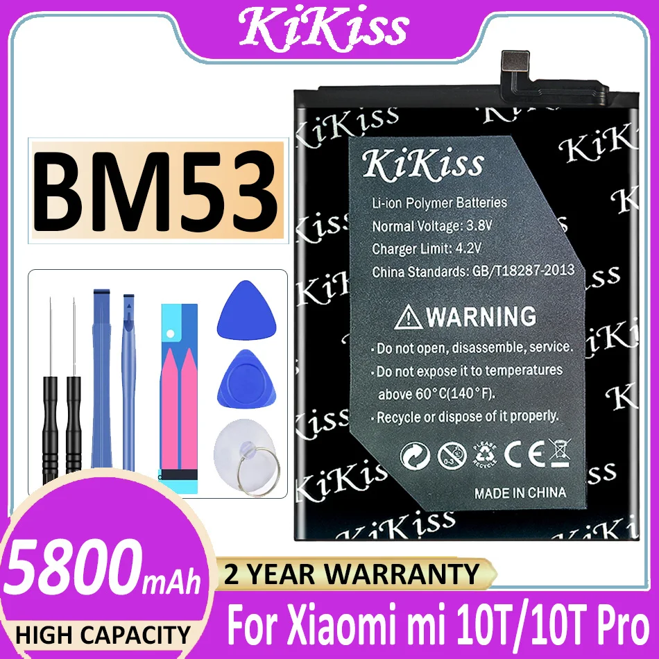 Оригинальный аккумулятор KiKiss BM53 5800 мач для Xiaomi 10T 10T Pro 10tpro Bateria
Оригинальный аккумулятор KiKiss BM53 5800 мач для Xiaomi 10T 10T Pro 10tpro Bateria