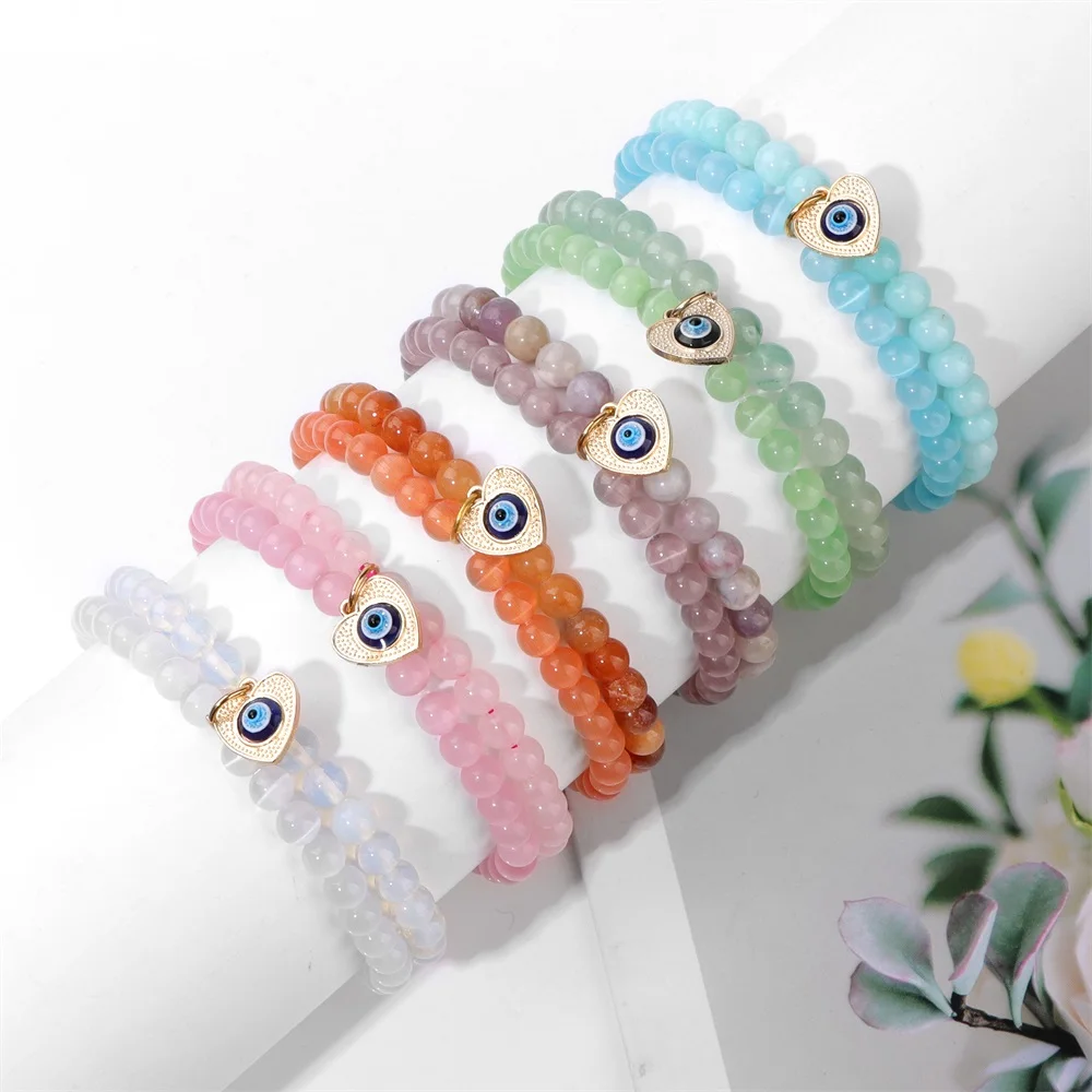 Turkish Heart Shape Evil Eye Charm Bracelet Cat's Eye Stone Opal Moonstone Crystal Beaded Stretch Bracelet Friendship Jewelry
Turkish Heart Shape Evil Eye Charm Bracelet Cat's Eye Stone Opal Moonstone Crystal Beaded Stretch Bracelet Friendship Jewelry