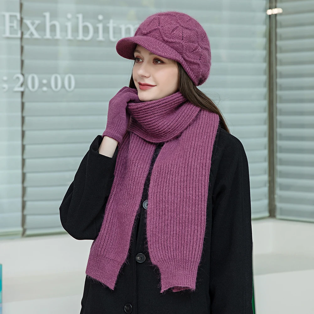 New Women Winter Hat Plus Velvet Thick Warm Beanie Cap Long Scarf Suit For Female Temperament Rabbit Hair Blend Knitted Berets
New Women Winter Hat Plus Velvet Thick Warm Beanie Cap Long Scarf Suit For Female Temperament Rabbit Hair Blend Knitted Berets
