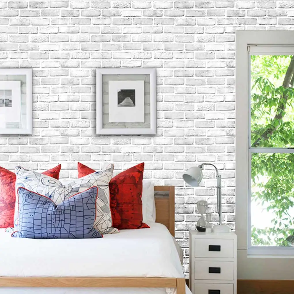 

45cmx10m Brick Wall Papers Bedroom PVC Self Adhesive Walls Stickers Kitchen Decoration Waterproof Wallpaper Decors