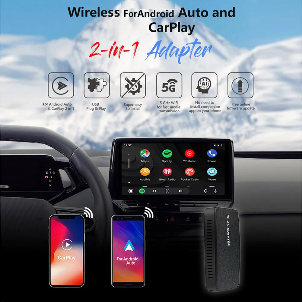 2022 New Wireless Android Auto Adapter Wireless Carplay Dongle Carplay Ai Box Multimedia Box For VW Audi Kia Toyota Honda Fiat
2022 New Wireless Android Auto Adapter Wireless Carplay Dongle Carplay Ai Box Multimedia Box For VW Audi Kia Toyota Honda Fiat
