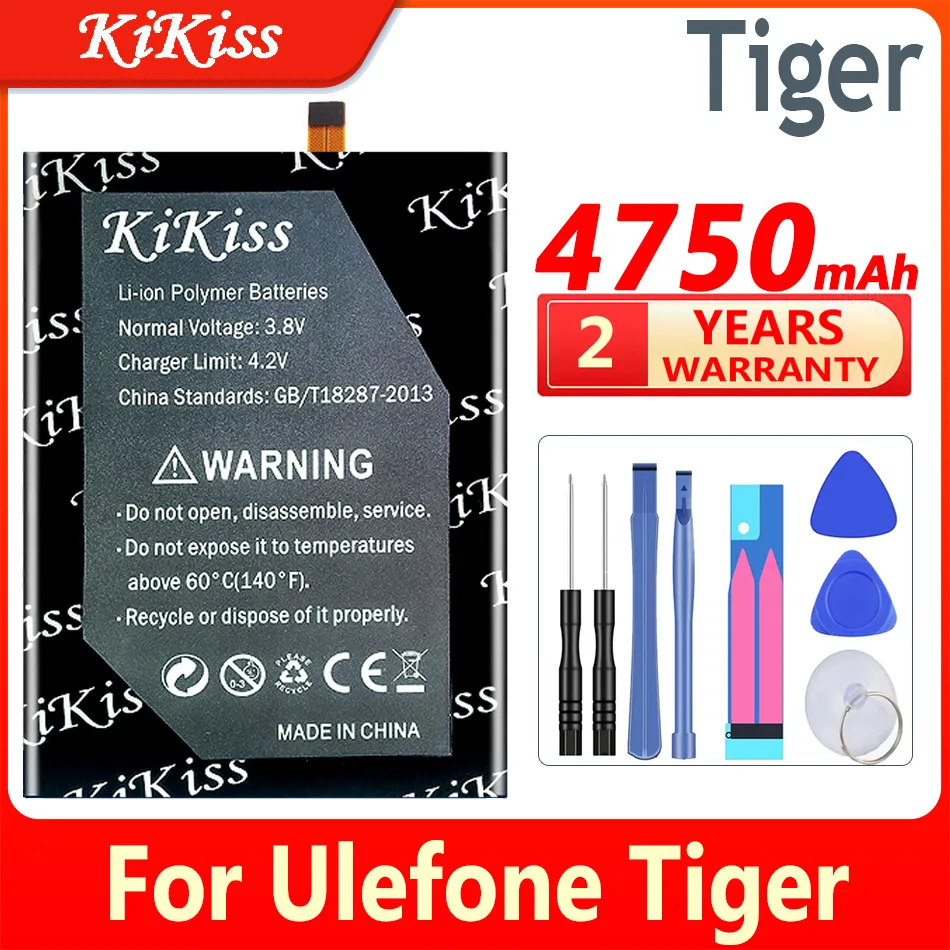 4750mAh KiKiss Mobile Phone Battery for Ulefone Tiger 5.5" HD MTK6737 Smartphone Batteries
4750mAh KiKiss Mobile Phone Battery for Ulefone Tiger 5.5" HD MTK6737 Smartphone Batteries