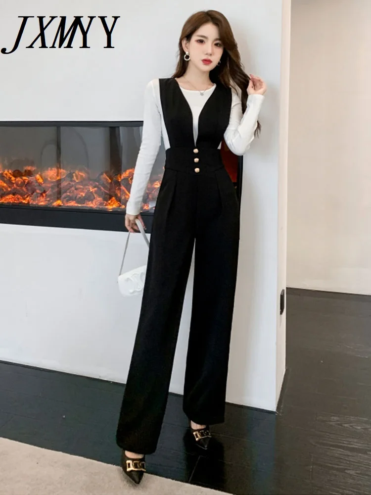 JXMYY Women's 2022 Autumn Clothes Design Sense Bib New High-Grade Sense Slim Waist Suit Wide-Leg Pants Black Jumpsuit
JXMYY Women's 2022 Autumn Clothes Design Sense Bib New High-Grade Sense Slim Waist Suit Wide-Leg Pants Black Jumpsuit