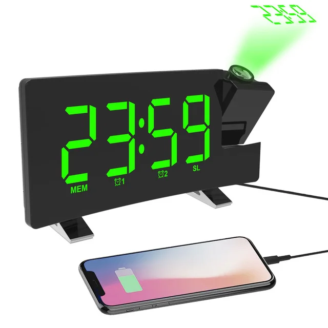 Smart Alarm Clock FM Radio Clock With Projection LED Digital Clock Watch Table Electronic Desk Clock Wake Up Time Snooze 2Alarm
Smart Alarm Clock FM Radio Clock With Projection LED Digital Clock Watch Table Electronic Desk Clock Wake Up Time Snooze 2Alarm