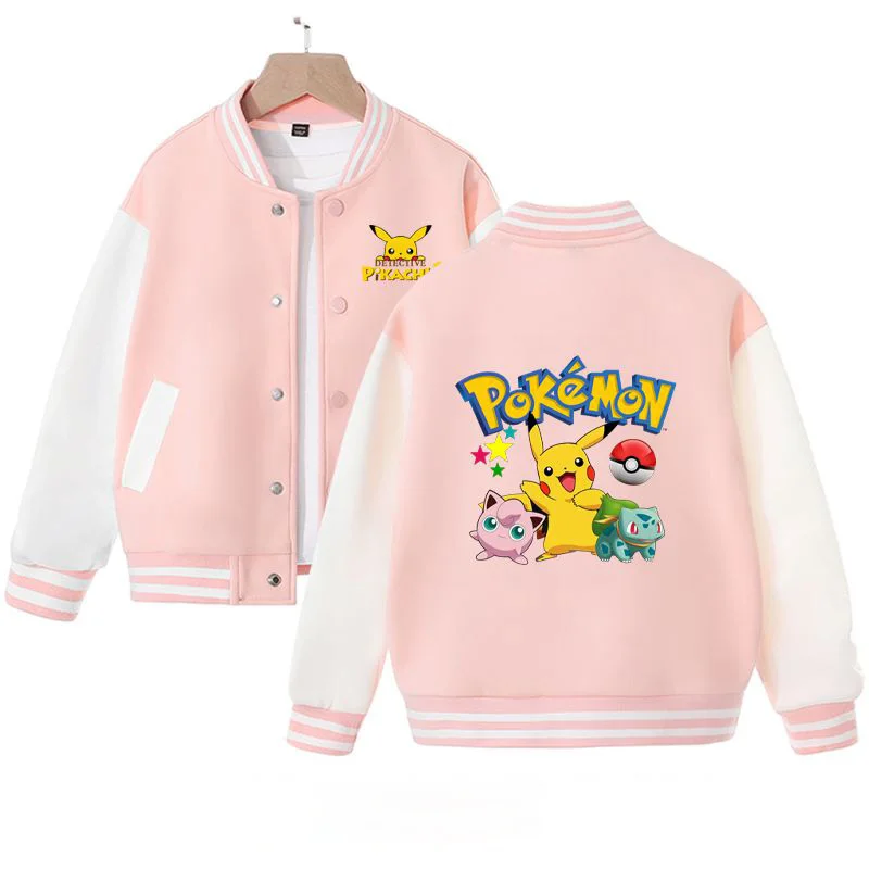 Pokemon Pikachu Cartoon Children's Jacket Japanese Anime Spring and Autumn New Casual Sports Baseball Uniform Girls Gifts
Pokemon Pikachu Cartoon Children's Jacket Japanese Anime Spring and Autumn New Casual Sports Baseball Uniform Girls Gifts