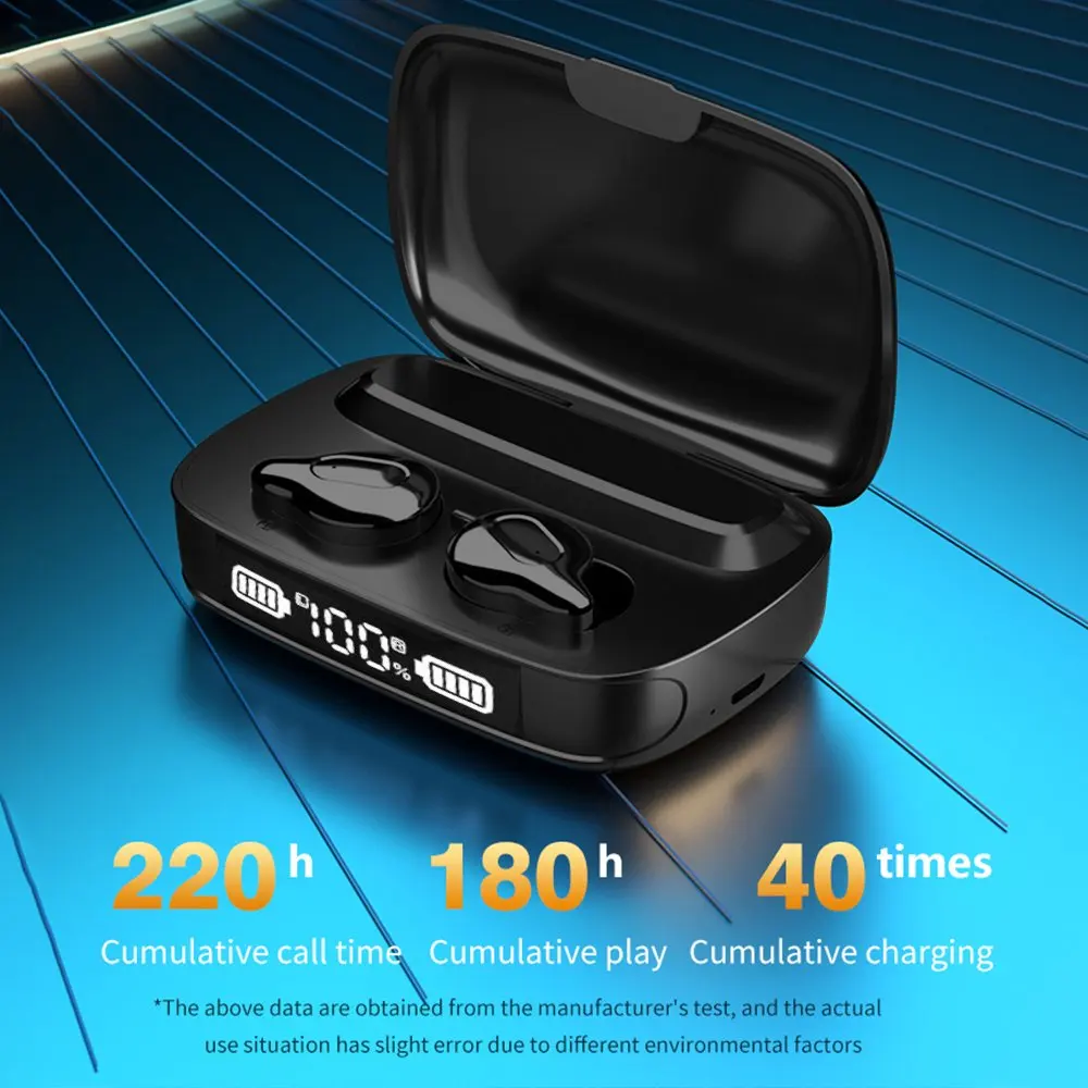 TWS Bluetooth 5.0 Earphones 2200mAh Charging Box Wireless Headphone Sports Waterproof Earbuds Headsets With Microphone
TWS Bluetooth 5.0 Earphones 2200mAh Charging Box Wireless Headphone Sports Waterproof Earbuds Headsets With Microphone
