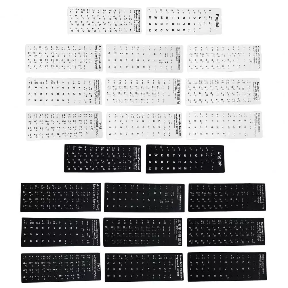 Keyboard Sticker Protective Non-marking Universal Multiple Language Frosted Keyboard Decal Sticker for Laptop
Keyboard Sticker Protective Non-marking Universal Multiple Language Frosted Keyboard Decal Sticker for Laptop