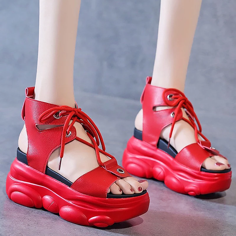 Rimocy Thick Bottom Wedges Sandals Women 2022 Summer Hollow Out Chunky Platform Sandals Woman Lace Up PU Leather Beach Shoes
Rimocy Thick Bottom Wedges Sandals Women 2022 Summer Hollow Out Chunky Platform Sandals Woman Lace Up PU Leather Beach Shoes