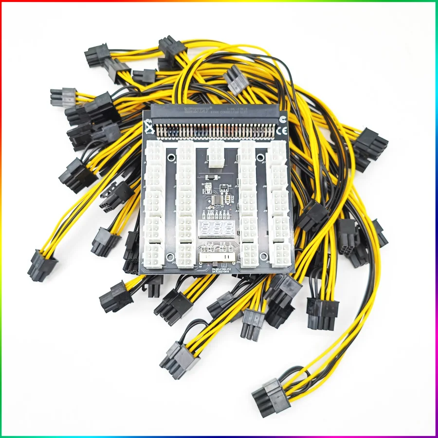PCI-E 21x 6 Pins Power Module Breakout Board with 21 pcs 20cm power cords for HP 1200W 750W Server Power Conversion
PCI-E 21x 6 Pins Power Module Breakout Board with 21 pcs 20cm power cords for HP 1200W 750W Server Power Conversion