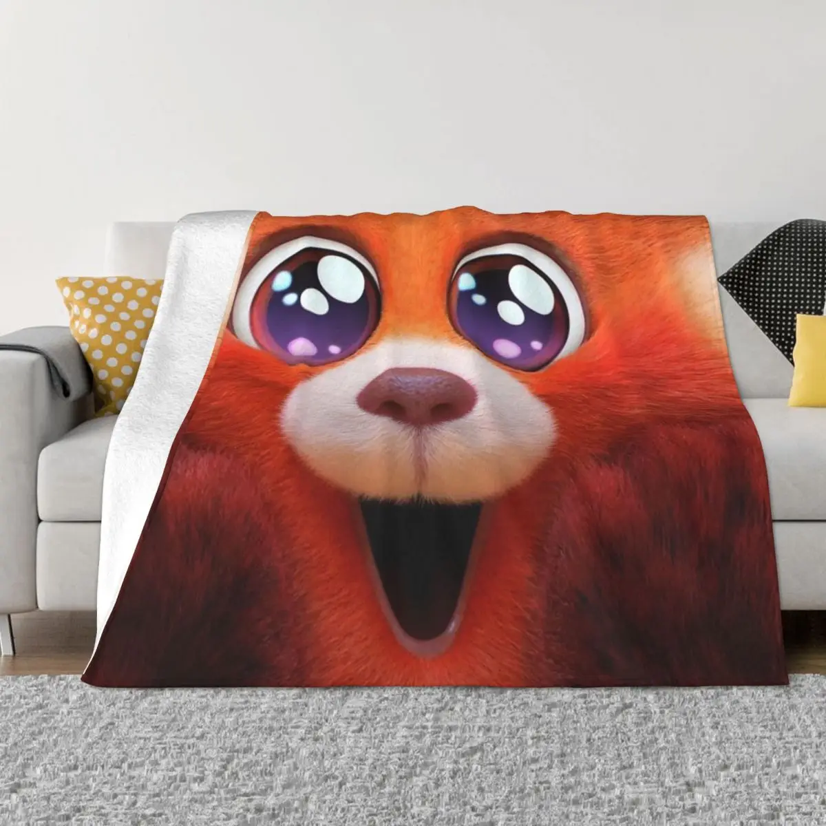 

Turning Red Cute Cartoon Panda Blankets Fleece Spring Autumn Anime Film Portable Soft Throw Blankets for Bedding Couch Quilt