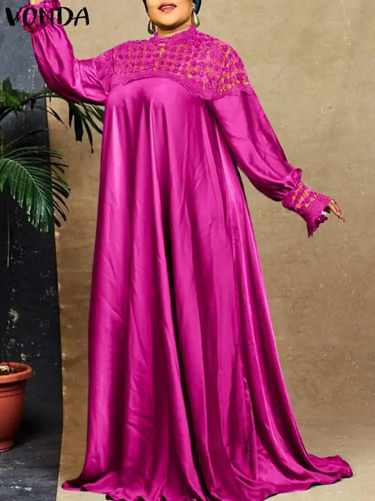 VONDA Summer Women Long Sleeve Maxi Dress 2022 Fashion Lace Crochet Pleated Party Dress Casual Loose Holiday Vestidos Oversized
VONDA Summer Women Long Sleeve Maxi Dress 2022 Fashion Lace Crochet Pleated Party Dress Casual Loose Holiday Vestidos Oversized