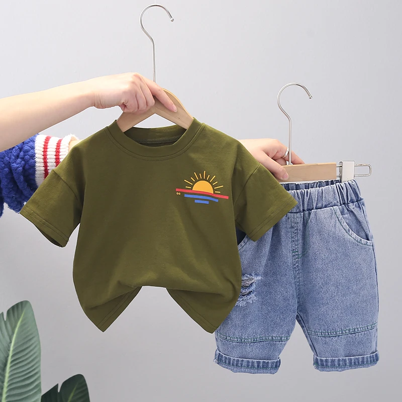 Kids Tracksuit 2022 Summer Boys Clothing Sets Infant Clothes Baby Cotton Short Sleeve T Shirt Denim Shorts Children Outfits
Kids Tracksuit 2022 Summer Boys Clothing Sets Infant Clothes Baby Cotton Short Sleeve T Shirt Denim Shorts Children Outfits