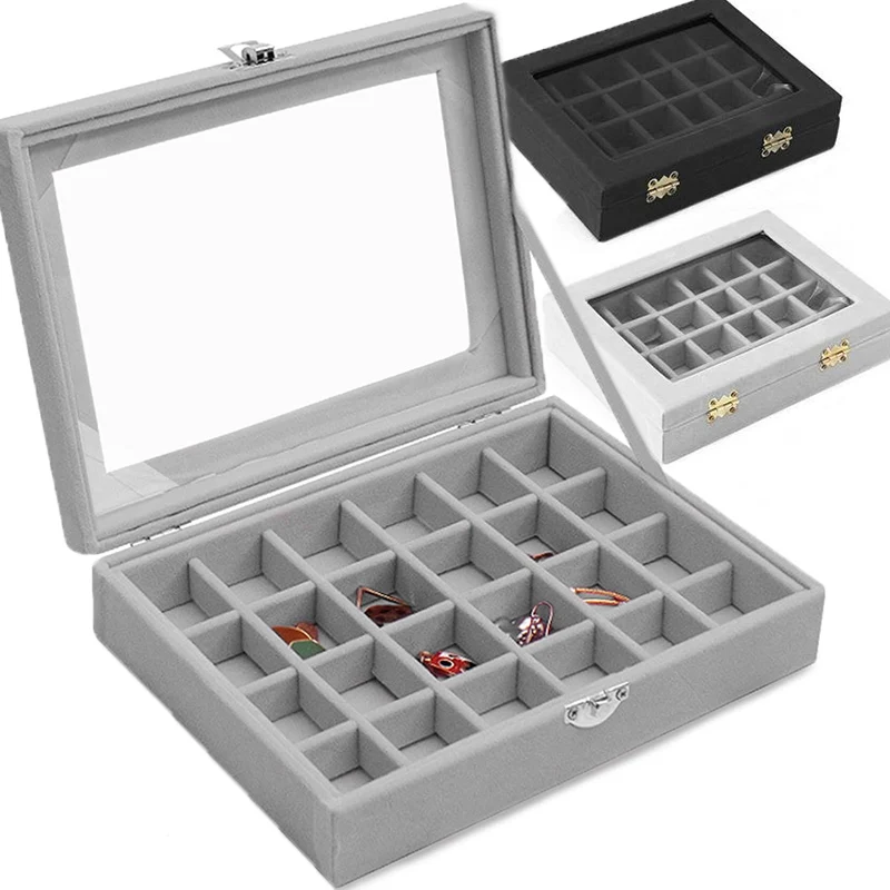 Fashion Portable Velvet Jewelry Ring Jewelry Display Organizer Box Glass Tray Holder Earring Jewelry Storage Case Showcase
Fashion Portable Velvet Jewelry Ring Jewelry Display Organizer Box Glass Tray Holder Earring Jewelry Storage Case Showcase