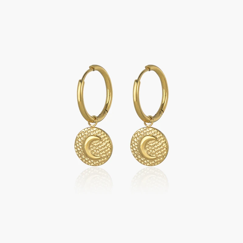 Vintage Relief Moon Dangle Earrings for Women Gold Plated Titanium Steel Drop Earrings Boho Jewelry Accessories 2022 New
Vintage Relief Moon Dangle Earrings for Women Gold Plated Titanium Steel Drop Earrings Boho Jewelry Accessories 2022 New