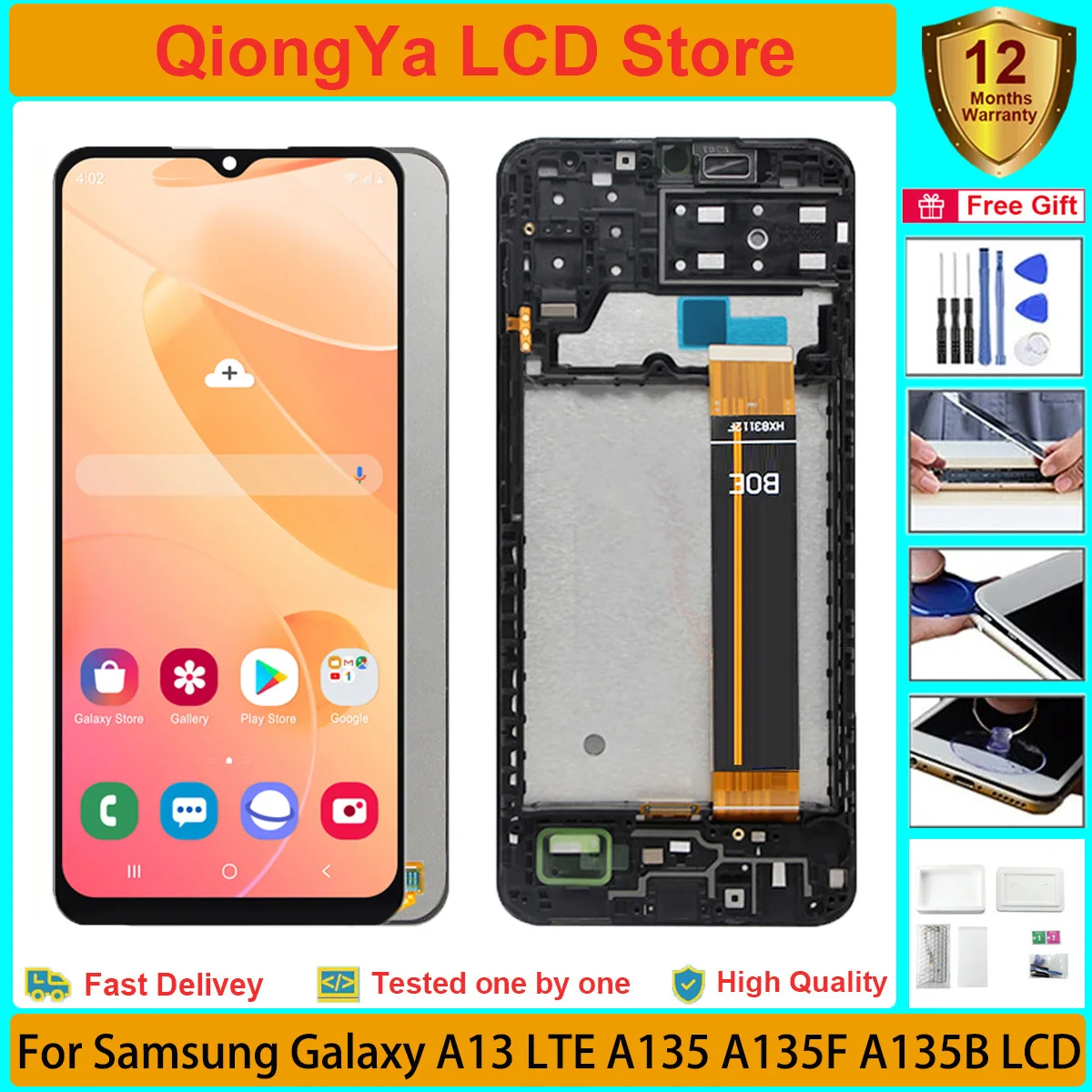 

6.6" New Original a135 Display For Samsung Galaxy A13 LTE A135 SM-A135F A135B A135U A135U1 LCD + Touch Screen Digitizer Assembly